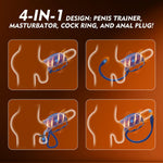 Male Masturbator with Vibration, Detachable Plug & Adjustable Ring