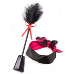 Sex Feather Tickler Bdsm Adult Faux Feather Luxury Silk And Satin Blindfold And Handcuffs Set Sensory Play Kit For Couples