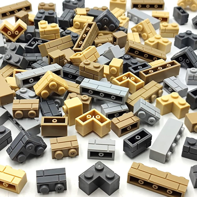 120 Pieces Masonry Profile Bricks Wall Blocks Parts And Pieces Compatible F