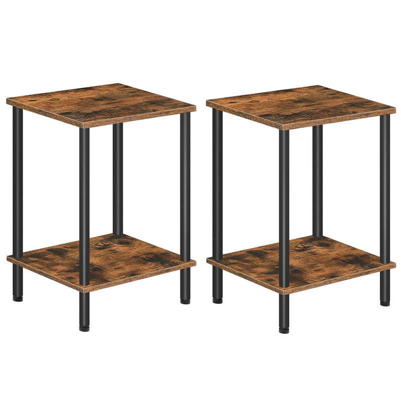 End Tables Set Of 2, Nightstand With 2-Layer Storage Shelves, Side Table For S