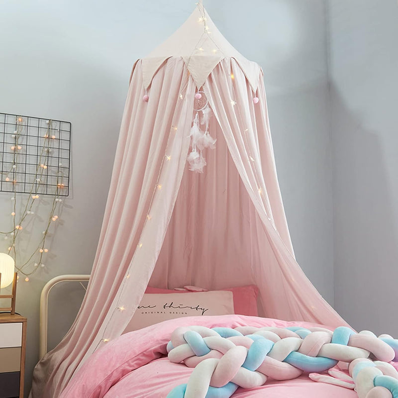 Bed Canopy For Girls, Round Dome Hanging Canopy For Baby Brib Kids Bed Room De