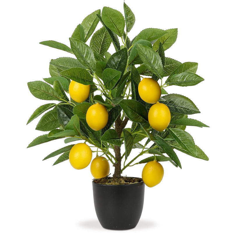 Artificial Potted Plants 15.7 Inches Fake Lemon Tree Artificial Lemons Citrus