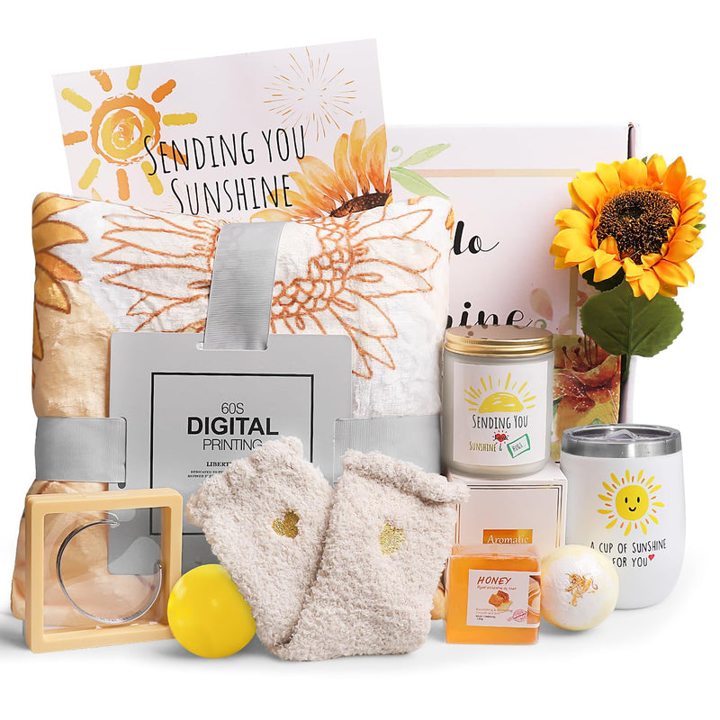 Sending Sunshine, 10Pcs Sunflower Gifts For Women, Get Well Soon Gifts Basket