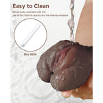 3 In 1 Pocket Pussy Male Masturbator & Drying Stick&Waterproof Storage Bag, Double-Ended Male Sex Toy Mouth Tongue Textured Vagina & Tight Anus For Men Masturbation (Black)