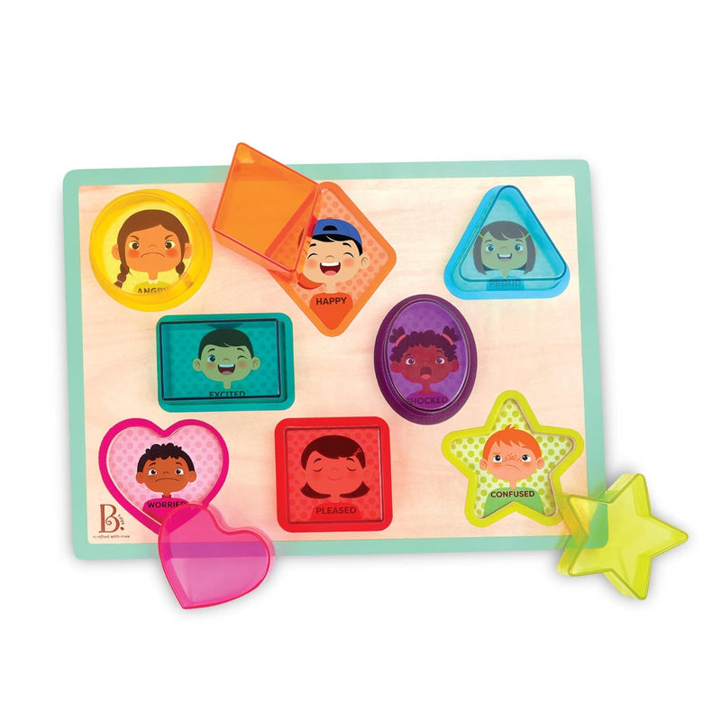 Shapes & Emotions Chunky Puzzle Toddler Puzzle Geometric Shapes & Emotions