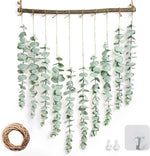 Artificial Eucalyptus Wall Hanging Decor - Fake Eucalyptus Leaves Greenery Eucalyptus Vines Wall Hanging Plants - Farmhouse Rustic Boho Wall Decor for Bathroom Bedroom Livingroom Decorations