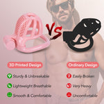 Lightweight 3D-Printed Chastity Cage – Pink Plastic Cock Cage with 4 Ring Sizes