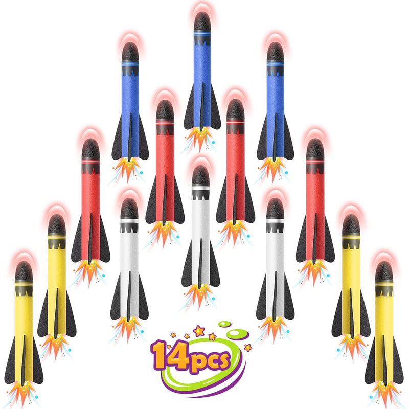 Kids Foam Toy Rocket Refills? 14 Pack Replacement Foam Rockets Toys For 3 1