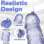 Clear Purple Realistic Dildo, 7.3 Inch Feels Like Skin Body-Safe Material, With Strong Suction Cup For Hands-Free Play, Adult Sex Toys Suitable For Women Men Gay ? Couple