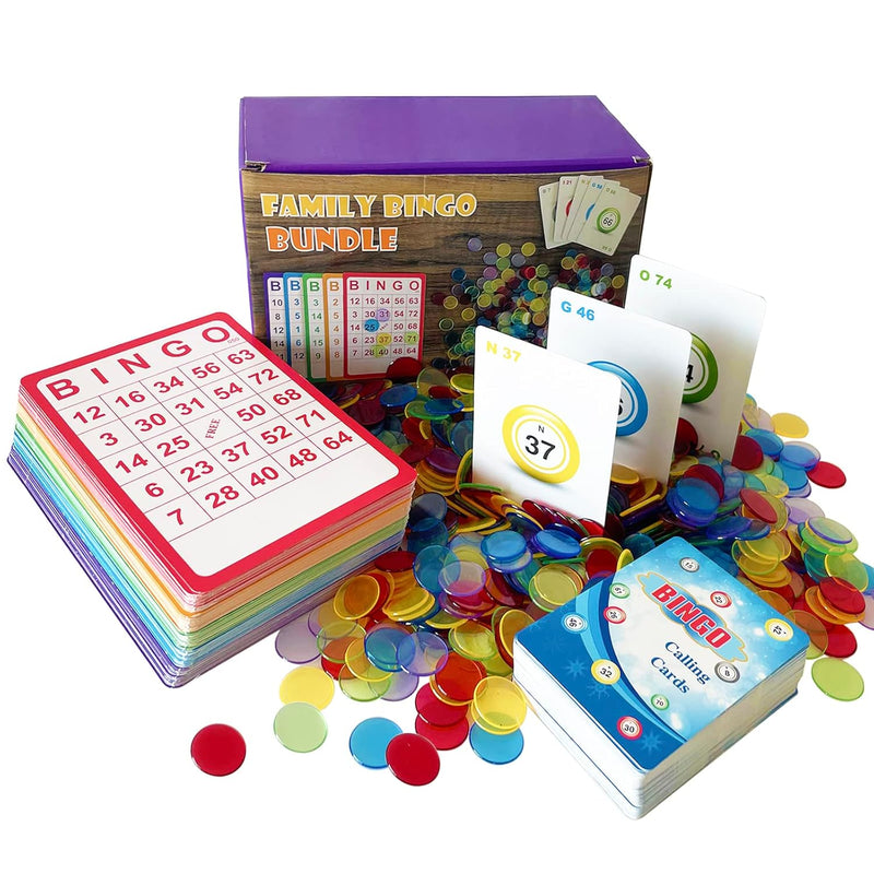 Yuanhe Complete Bingo Game Set - 100 Bingo Cards,1000 Bingo Chips and Deck