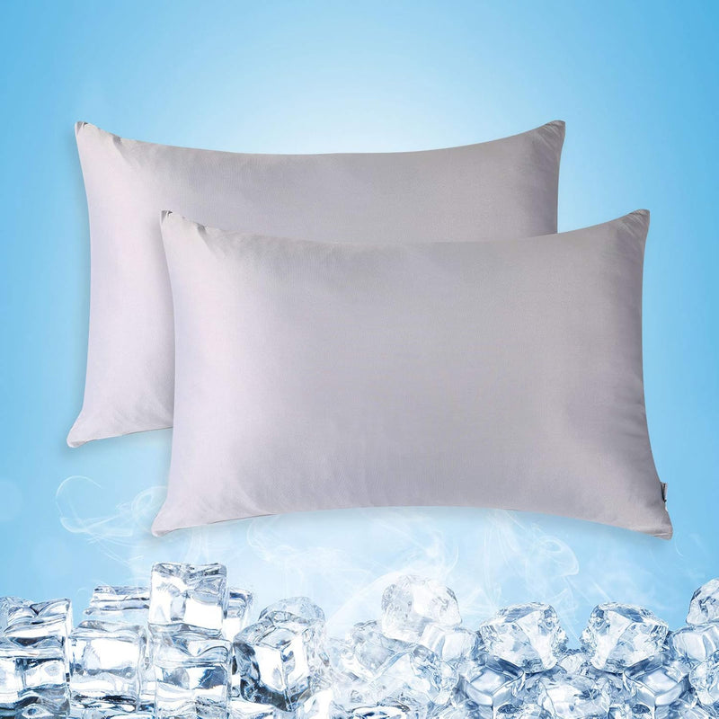 Cooling Pillow Cases Standard Size Set Of 2 With Double Sided Cold, Moisture W