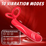 Anal Toys Vibrating Cock Ring Sex Toys For Men,Anal Dildo Male Vibrator With 10 Vibration Modes,Strap-On Dildo Butt Plug With Penis Ring,Double Penetration Pleasure For Sex Things For Couples Kinky