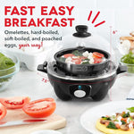 Rapid Egg Cooker: 6 Egg Capacity Electric Egg Cooker for Hard Boiled Eggs, Poached Eggs, Scrambled Eggs, or Omelets with Auto Shut Off Feature - Black