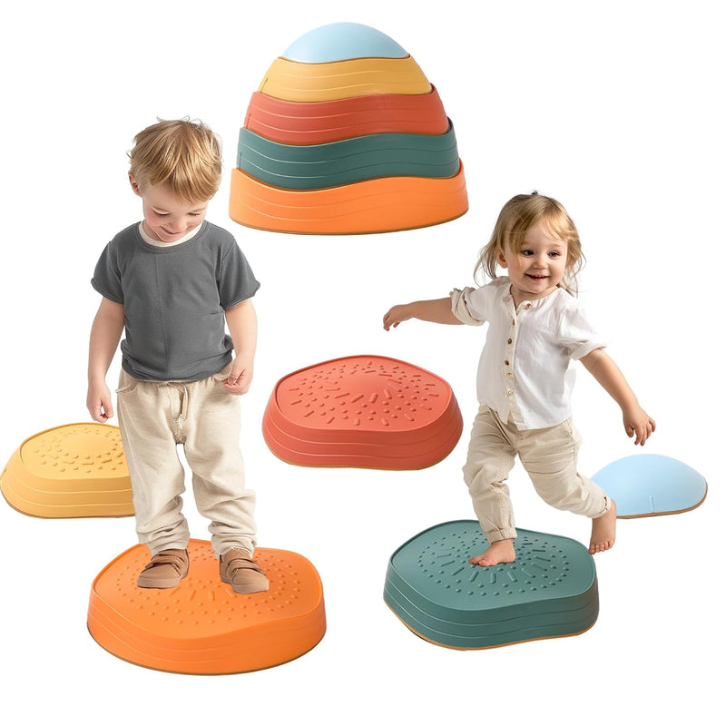 Balance Stepping Stones For Kids 5Pcs Non Slip River Stones Obstacle Course