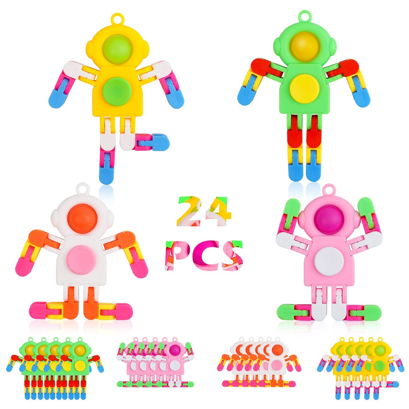24 Pack Pop Fidget Spinners Bulk, Deformable Astronaut Key Chain Fidget Toys B