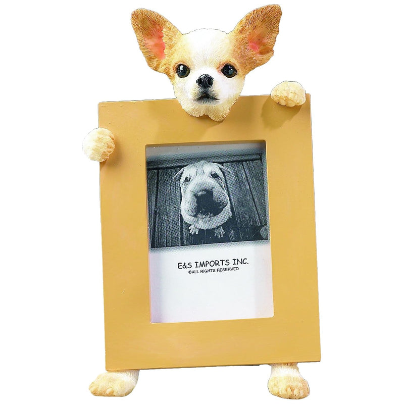 Chihuahua Picture Frame Holds Your Favorite 2.5 By 3.5 Inch Photo, Hand Painte
