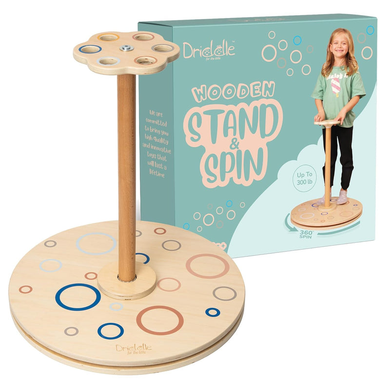 Wooden Stand And Spin Toy Balance Board 360° Spinner Stand Toddler Toys Age