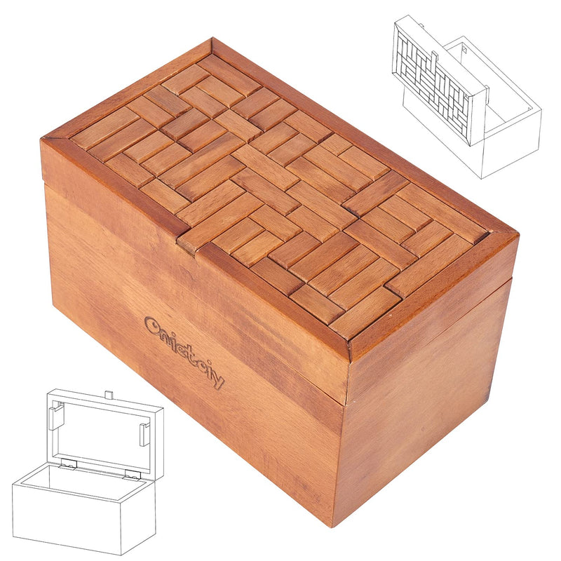 Big 32 Steps Wooden Secret Puzzle Box Toys Beech Wood Money Holder Handmade