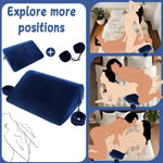 Adjustable Foam Position Pillow with Restraints ā Support Cushion for Couples (Blue)
