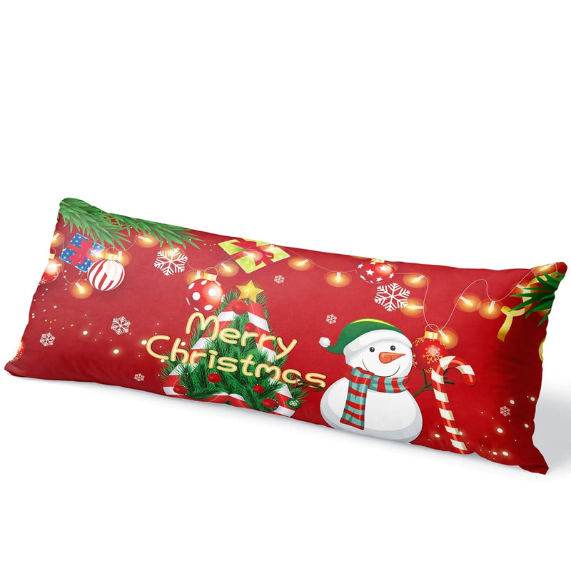 Christmas Snowman Body Pillowcase Bed Large Soft Christmas Candy Stick Body Pi