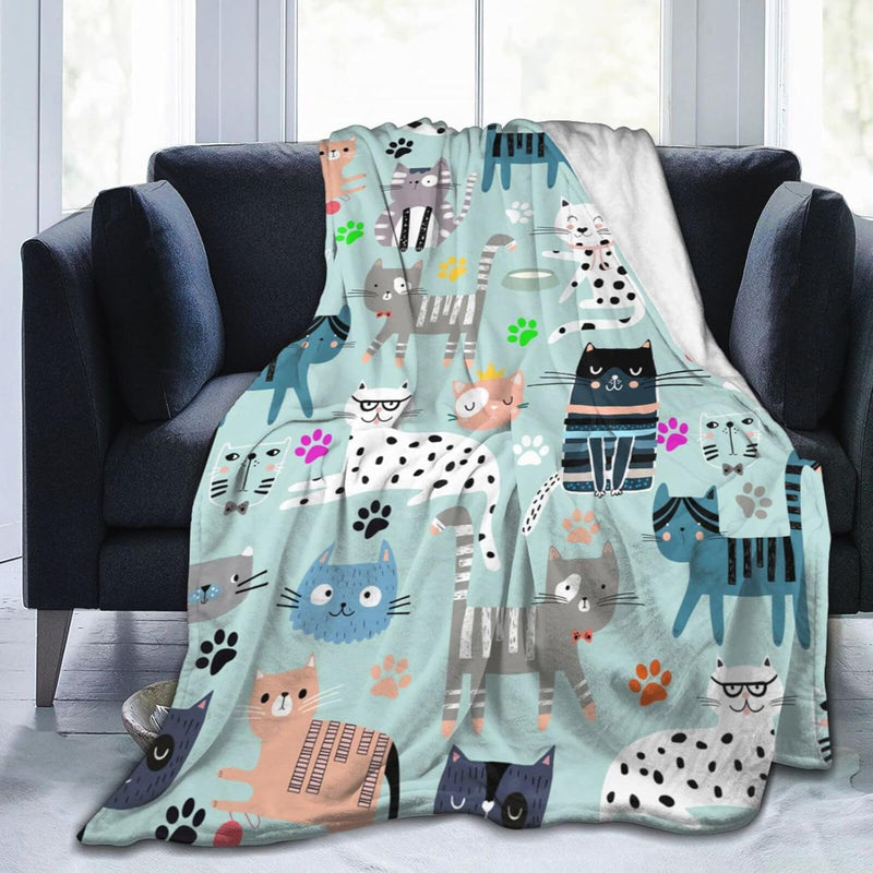 Cat Blanket Super Soft Flannel Throw Blanket Cat Gifts For Cat Lovers Cozy Lig