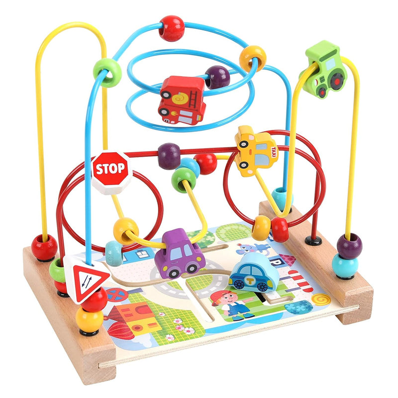 Wooden Bead Maze Toys For Toddlers, Bead Toy Colorful Roller Coaster Presch