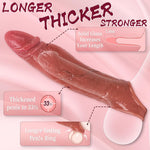 Realistic Penis Sleeve Sex Toys For Men, Reusable 8.6'' Silicone Cock Sleeve Enlarger With Thickened Testicle Penis Ring, Delay Ejaculation Enhance Erection Penis Extender Male Couples Adult Toys