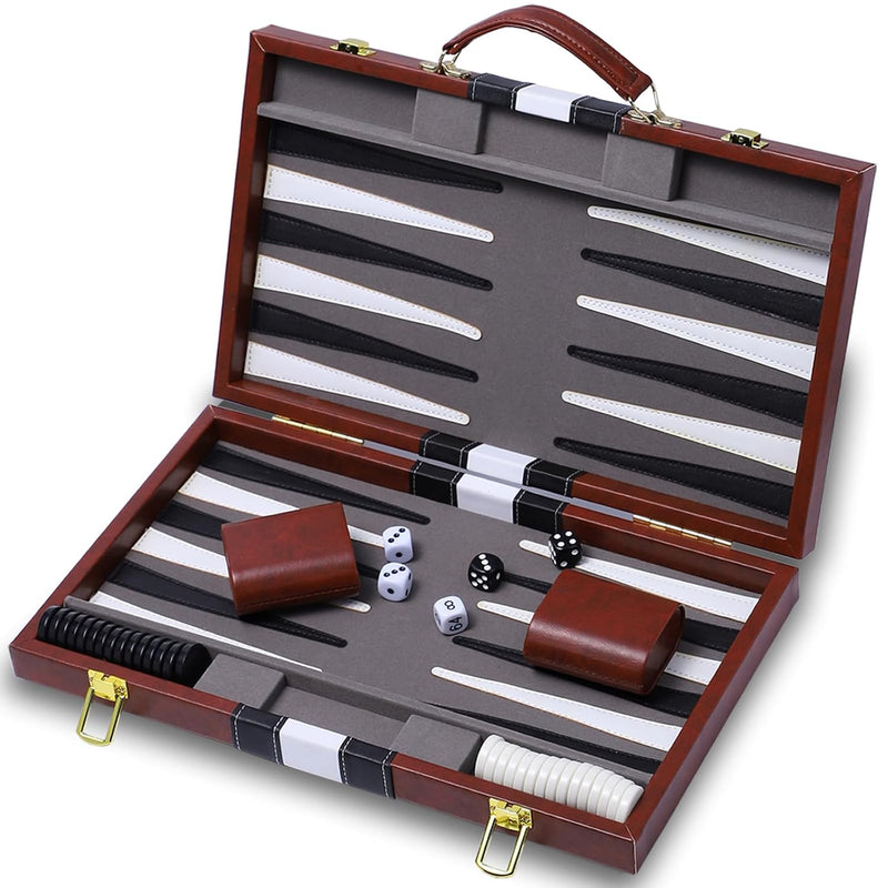 Backgammon Sets For Adults,15 Inch Backgammon Brown Sets Classic Board Game