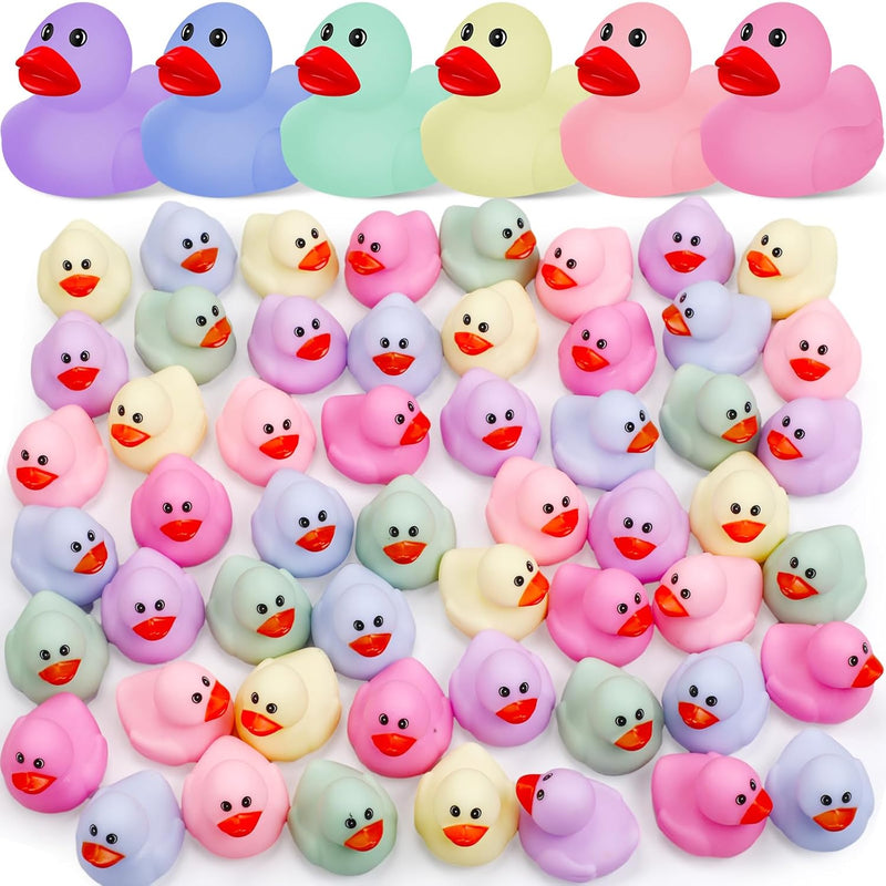 60 Pcs Macaron Color 2 Inch Rubber Ducks In Bulk Miniature Rubber Duckies P
