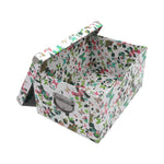 Collapsible Storage Box, Decorative Memory Box With Lid & Metal Reinforced Corne