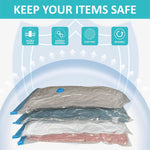 6 Jumbo Vacuum Storage Bags with Electric Pump, Space Saver Bags with Pump, Storage Vacuum Sealed Bags for Clothes, Comforters, Blankets, Bedding