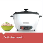 6-Cup Rice Cooker,3-cup Uncooked Rice, Steaming Basket, Removable Non-Stick Bowl, One Touch