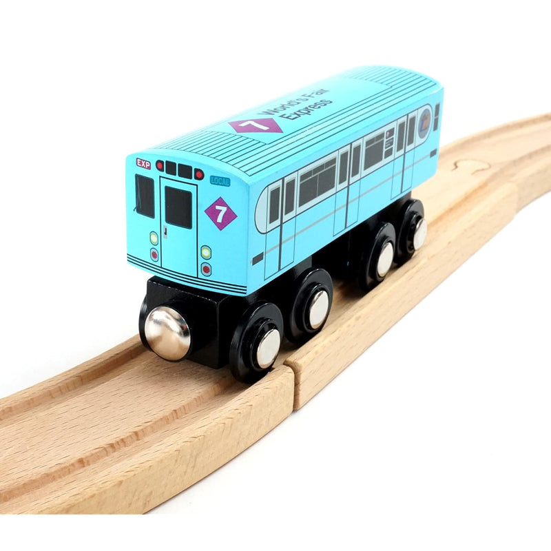 Munipals New York City Subway Wooden Railway (Nostalgia Series) Bluebird 7 Tra