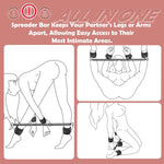 Adjustable BDSM Restraint Kit – Neck to Wrist Cuffs with Spreader Bar for Couples