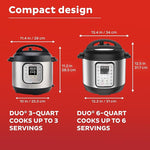Duo 7-in-1 Mini Electric Pressure Cooker, Slow Rice Cooker, Steamer, Sauté, Yogurt Maker, Warmer & Sterilizer, Includes Free App with over 1900 Recipes, Stainless Steel, 3 Quart