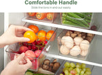 Refrigerator Organizer Bins with Removable Dividers, Freezer Organizer Bins Clear Pantry Organization and Storage Bins, Plastic Stackable Food Storage Bins for Fridge, Kitchen, Cabinet (4 Pack)