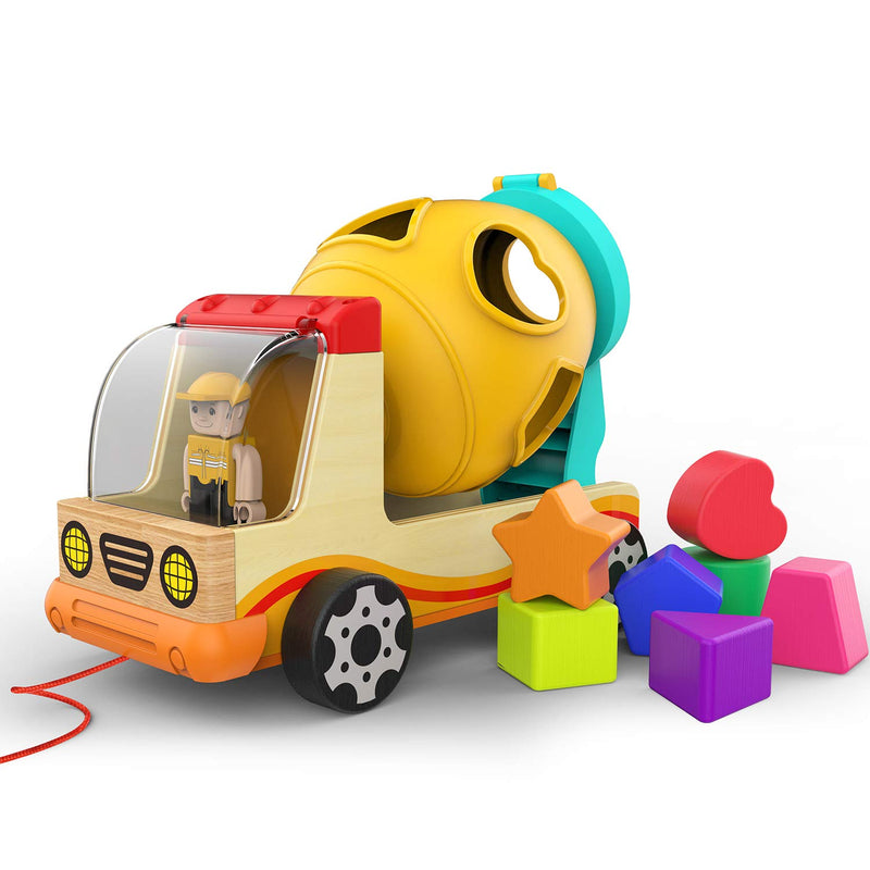 TOP BRIGHT Wooden Shape Sorter Toys for Toddlers Learning Sort and Match fo