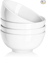 22 OZ White Ceramic Bowls Set of 4 - Perfect for Soup Bowls for Kitchen, Cereal Bowl, Ramen Bowl,Oatmeal Bowl, Fruit Bowl,Salad Bowl, Rice Bowl - Dishwasher & Microwave Safe
