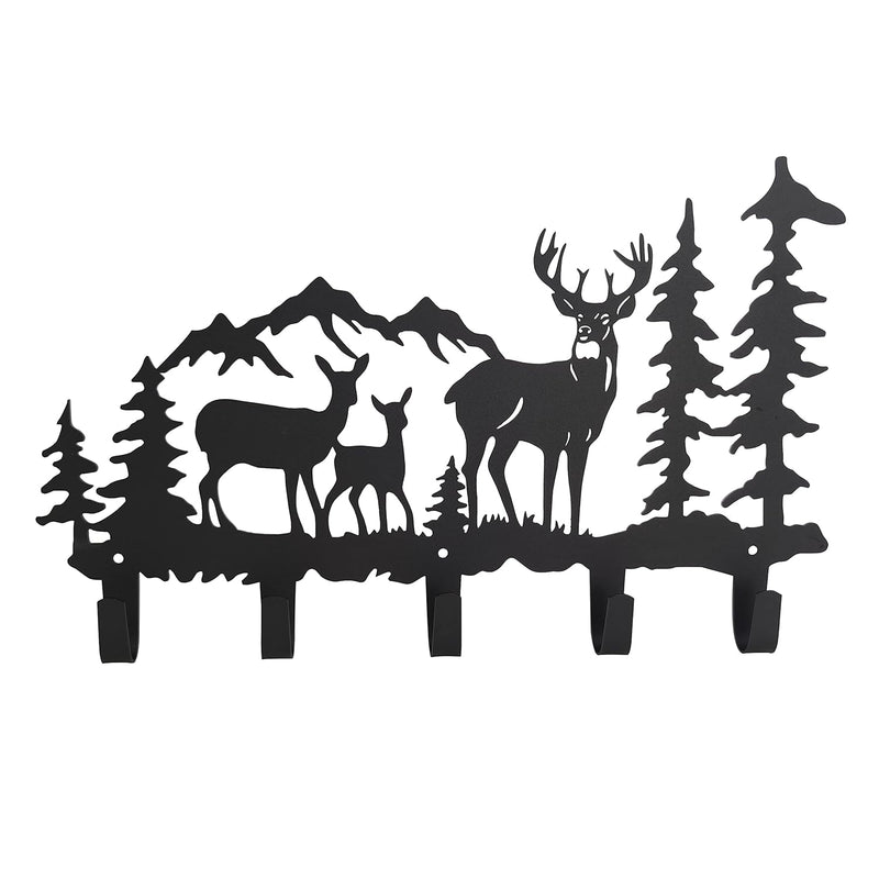 Metal Deer Coat Hooks Wall Art Decor-Deer Hangers And Key Holder-Clothes Hat Rac