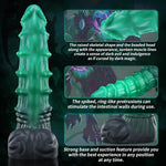 ?Mephisto?11.4" Dildo Lifelike Huge Silicone Dildo, With Strong Suction Cup, For G-Spot Sex Adult Toys For Women And Couple, Black& Green, Xl