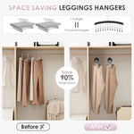 Hangers for Closet, MEILIDY 2 Pcs Wooden Hanging Leggings Organizer Hanger with Multi Clips Space Saving Scarf Organizer Storage Leggings Holder with 360° Swivel Hook - Black