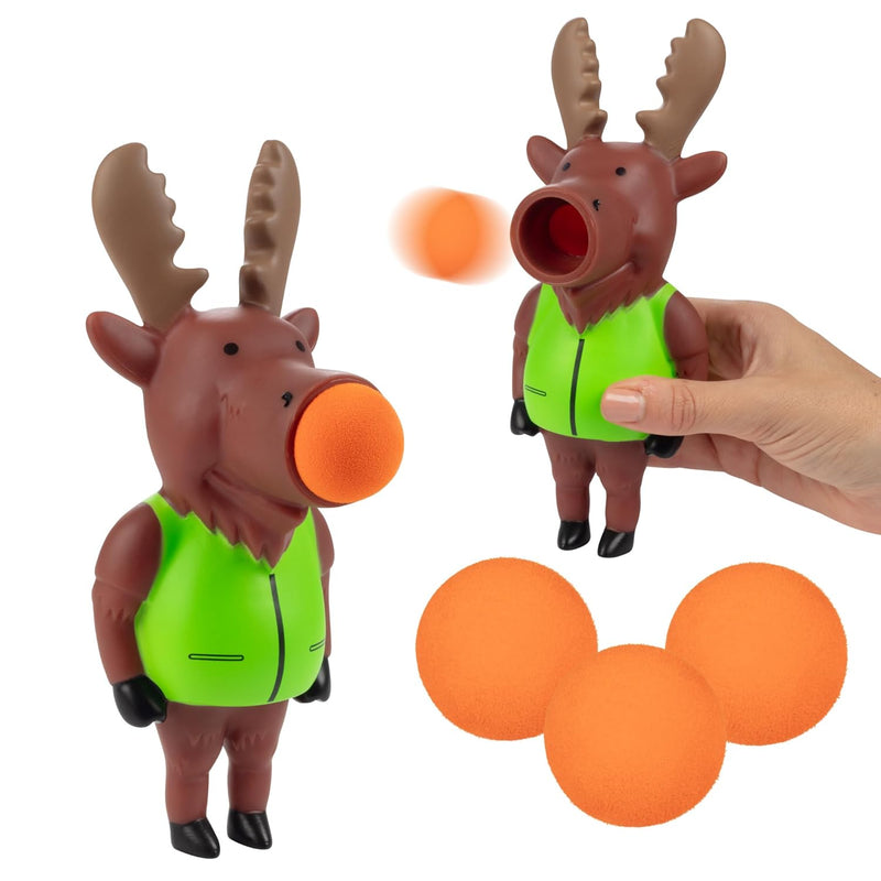 Moose Popper Toy Shoot Foam Balls Up To 20 Feet 6 Balls Included Age 4+