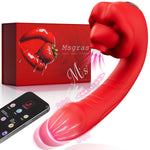 G Spot Vibrator Clitoral Sucking Thrusting Vibrator, 4 In 1 Sex Toys With 7 Sucking Thrust & Vibrating Mode App Control Clit Nipple Anal Stimulator Realistic Dildo Adult Sex Toys For Women Rose