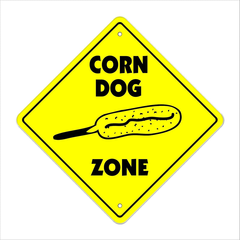 Corndog Crossing Sign Zone Xing | Indoor/Outdoor | 12" Tall Plastic Sign Vendo