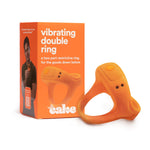 Penis Ring - Soft Stretchable Vibrating Double Cock Ring for Men
