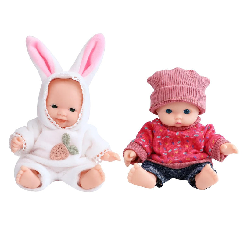 2 Sets 5 Inch Dolls Cute Baby Dolls Include 2 Pieces Baby Mini Dolls, 2 Sets H