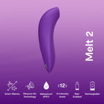 Melt 2 Purple Clitoris Vibrator Personal Massager & Pjur Aqua Water Based Personal Lubricant 3.4 Fl Oz - Sex Toys For Women Bundle