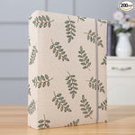 Photo Album 4x6 200 Photos Linen Cover Picture Photo Book for Family Wedding Anniversary Baby Vacation (200 Photos (4x6), Green Leaves)