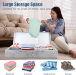 Underbed Storage Containers 3 Pack, Large Under Bed Storage Bins with Lids, Foldable Sturdy Under the Bed Storage Drawer for Organizing Clothes, Shoes, Blankets, Pillows-Grey