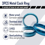 Metal Cock And Ball Ring Kit 3 Pcs Erectile Dysfunction Rings Cbt Cock Ring Stainless Steel Cockrings Pleasure Enhancing Longer Lasting Ejaculation Anillo Para Pene For Men Couples Gay